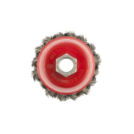 Щетка для УШМ 65 мм М14 &quot;чашка&quot; крученая проволока 0,8 мм MTX 74621 купить в Перми