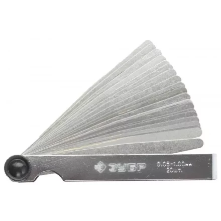 Набор ЗУБР &quot;МАСТЕР&quot; Щупы автомобильные, 0,05 - 1,00мм, 20шт 4325-H20_z01 купить в Перми