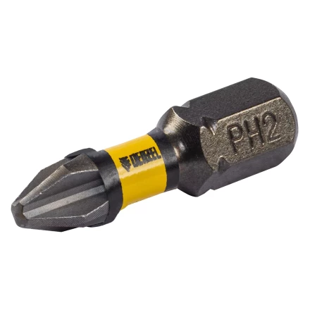 Бита IMPACT, PH2x25 мм, лазерная обработка шлица, сталь S2, 10 шт., Е 6,3 Denzel 11685 купить в Перми