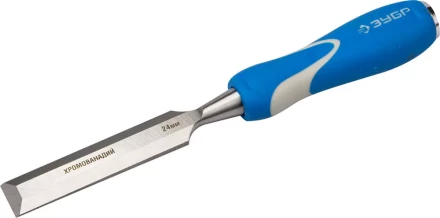 Стамеска ЗУБР &quot;ЭКСПЕРТ&quot; с ударопрочной двухкомпонетной ручкой и стальным затыльником для ударных работ, 24мм 18097-24 купить в Перми