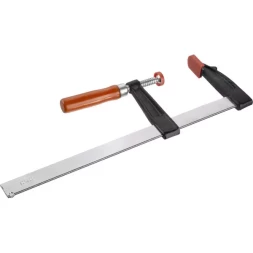 Струбцина ЗУБР "СТАНДАРТ", тип "F", деревянная ручка, стальная закаленная рейка, 80х300мм 32152-80-300