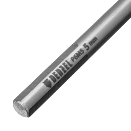 Сверло спиральное по металлу Denzel 5 х 132 мм, Р6М5, Golden Tip, удлиненное, 718254 купить в Перми