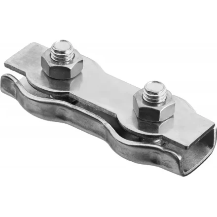 Зажим троса ЗУБР двойной, оцинкованный, 4мм, 2 шт 4-304446-04 купить в Перми