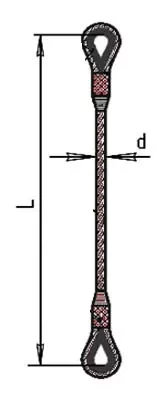 Строп ветвь канатная ВК-0.8 т L=2 м заплет купить в Перми