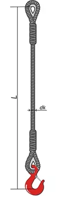 Строп ветвь канатная ВК-0.8 т L=2 м заплет купить в Перми