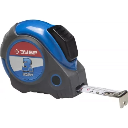 Рулетка ЗУБР &quot;ЭКСПЕРТ&quot;, двухкомпонентный корпус, автостоп, 3м/16мм 34057-03-16_z02 купить в Перми
