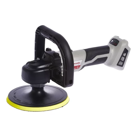 Угловая полировальная машина с бесщеточным (вентильным) двигателем ИНТЕРСКОЛ УПМ-180/18ВЭ аккумуляторная Li-ion АПИ (картон, без аккум. и ЗУ) купить в Перми