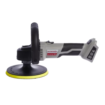 Угловая полировальная машина с бесщеточным (вентильным) двигателем ИНТЕРСКОЛ УПМ-180/18ВЭ аккумуляторная Li-ion АПИ (картон, без аккум. и ЗУ) купить в Перми