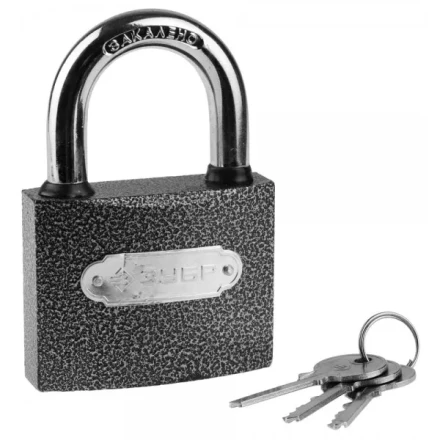 Замок ЗУБР &quot;МАСТЕР&quot; навесной, металлический корпус, закаленная дужка, 75мм 3712-75 купить в Перми