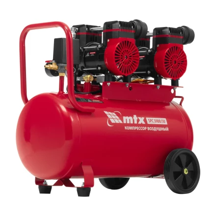 Компрессор безмасляный малошумный SPC 3000/50, 3000 Вт, ресивер 50 л, 520 л/мин// MTX 58140 купить в Перми