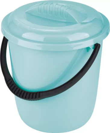 Ведро пластмассовое круглое 12л, с крышкой, бирюзовое ТМ Elfe 92959 купить в Перми