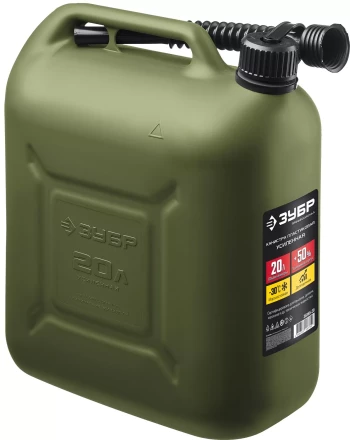 ЗУБР 20 л, пластиковая усиленная канистра, Профессионал (38365-20) купить в Перми