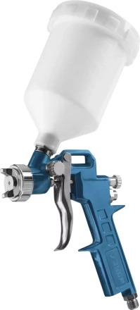Пистолет ЗУБР &quot;ЭКСПЕРТ&quot; краскораспылительный, с верхним бачком 600мл, расход воздуха 120л/мин, 1,3мм 06455 купить в Перми
