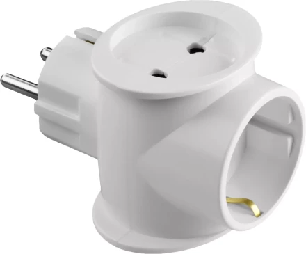 Разветвитель СИБИН электрический с заземлением, 3 гнезда, 16А/220В 55098-3 купить в Перми