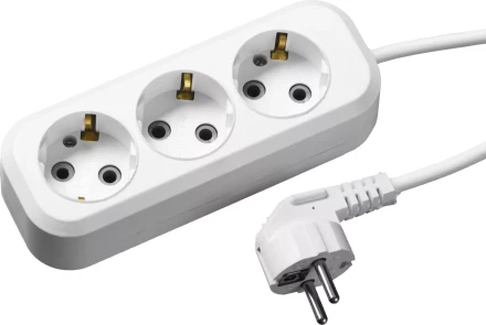 Удлинитель СИБИН электрический, ПВС сечение 0,75кв мм, 3 гнезда, макс мощн 2200Вт, 5м, заземление 55034-5 купить в Перми