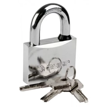 Замок ЗУБР &quot;ЭКСПЕРТ&quot; навесной, стальной корпус, классическая форма, закаленная дужка, 60мм 37227-60 купить в Перми