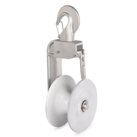 Ролик монтажный алюминиевый с крюком КВТ РМ-3 для раскатки проводов СИП (102114) купить в Перми