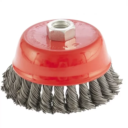 Щетка для УШМ 100 мм М14 &quot;чашка&quot; крученая проволока 0,8 мм MTX 74623 купить в Перми