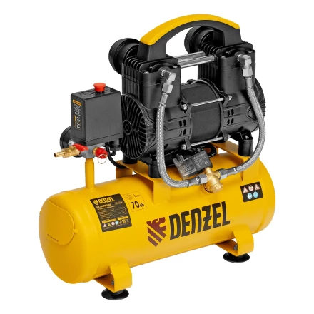 Компрессор безмасл. малошумный DLP-950/10, 950Вт,10 л, 2850 об/мин, 170 л/мин// Denzel 58141 купить в Перми