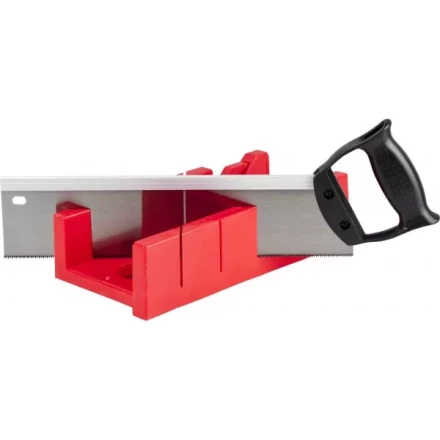 Набор ЗУБР &quot;МАСТЕР&quot;: Стусло пластмассовое + ножовка с пластиковой рукояткой с усиленным обушком, стусло MIDI-PLUS, 2,5&quot;, ножовка 295мм 15391-30 купить в Перми