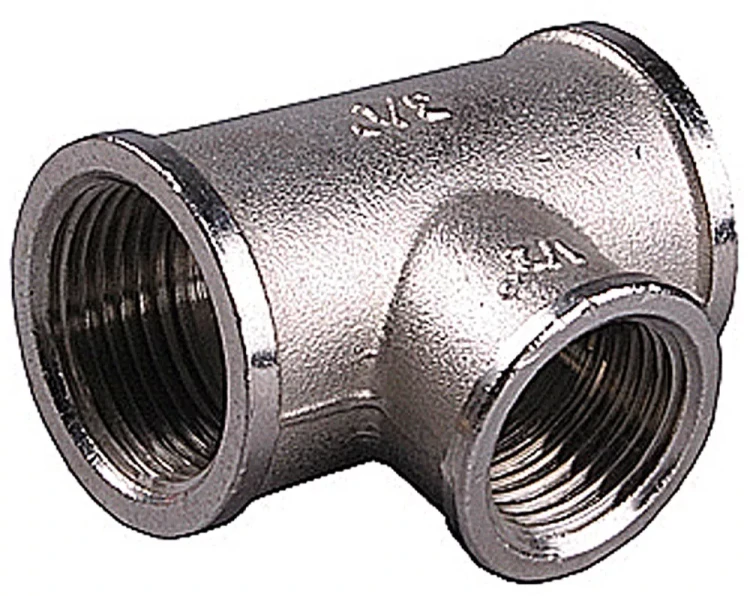 Тройник GENERAL FITTINGS переходной, никелированная латунь, г/г/г, 3/4"-1/2"-3/4" 51060-3/4-1/2-3/4 купить в Перми