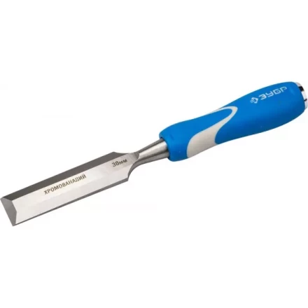 Стамеска ЗУБР &quot;ЭКСПЕРТ&quot; с ударопрочной двухкомпонетной ручкой и стальным затыльником для ударных работ, 30мм 18097-30 купить в Перми