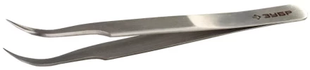 Пинцет ЗУБР д/электроники и точной механики, нерж. сталь, антимагнит, изогнутый, заостренные губки, 110мм 22211-3-110 купить в Перми