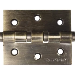 Петля универсальная ЗУБР "ЭКСПЕРТ", 2 подшипника, цвет ст. латунь (AB), с крепежом, 75х63х2,5мм, 2 шт 37601-075-5