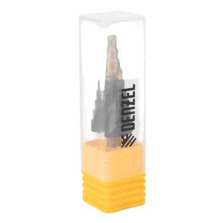 Сверло ступенчатое Denzel 723603 4-6-8-10-12-14-16-18-20 мм, Р6М5, 6-гр. хвостовик купить в Перми