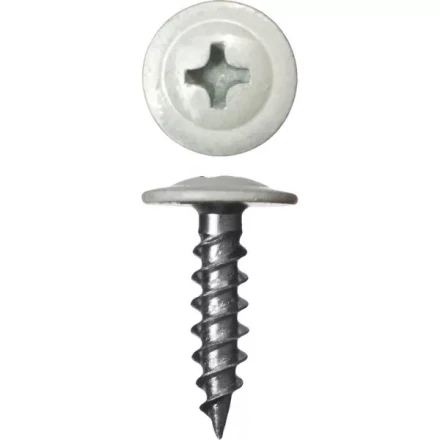 Саморезы ЗУБР с прессшайбой по листовому металлу до 0,9 мм, окрашенные в RAL-9003, PH2, 4,2х16 мм, 500шт 300191-42-016-9003 купить в Перми