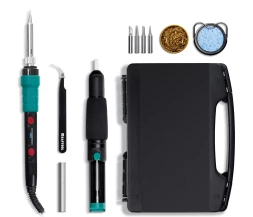 KRAFTOOL KS-15, 14-в-1 цифровая мини-паяльная станция, 90-480°С, 145 Вт, в кейсе 55346