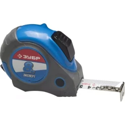 Рулетка ЗУБР "ЭКСПЕРТ", двухкомпонентный корпус, автостоп, 8м/25мм 34057-08-25_z02