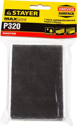 Губка шлифовальная STAYER &quot;MASTER&quot; четырехсторонняя, зерно - оксид алюминия, Р320, 100 x 68 x 26 мм. 3560-4 купить в Перми