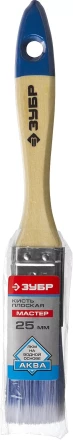 Плоская кисть ЗУБР АКВА 20 мм 3/4? светлая искусственная щетина деревянная ручка для воднодисперсионных и акриловых ЛКМ 4-01007-020 купить в Перми
