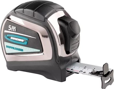 Рулетка &quot;Doppelhaken&quot; 5 м x 19 мм двухсторонний зацеп нейлон двуст. шкала автоматич  GROSS 31123 купить в Перми