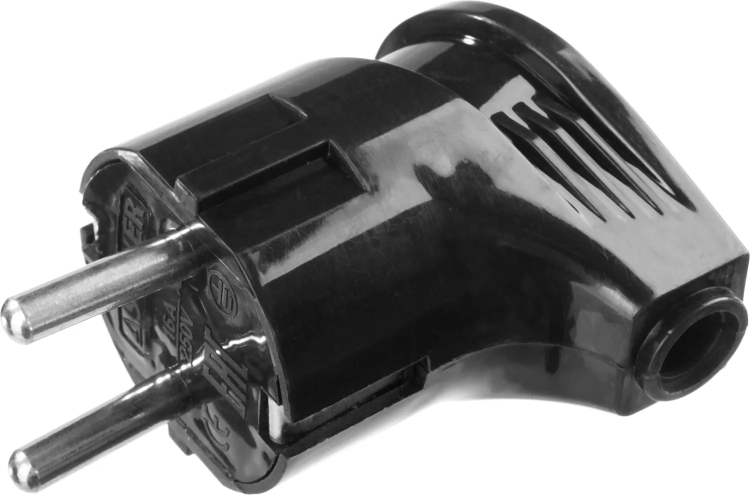 Вилка MAXElectro электрическая, 16А/220В, угловая, с заземлением, черная, STAYER 55161-B купить в Перми
