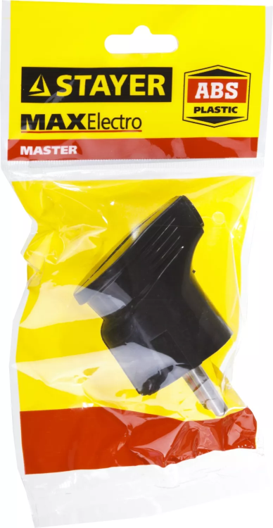 Вилка MAXElectro электрическая, 16А/220В, угловая, с заземлением, черная, STAYER 55161-B купить в Перми