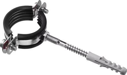 ЗУБР 1 1/4, цинк, 1 шт, трубный хомут с сантехнической шпилькой и дюбелем (37866-40-45) купить в Перми