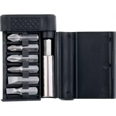 Набор бит магнитный адаптер для бит сталь 45Х  7предметов  пластиковый бокс SPARTA 13945 купить в Перми