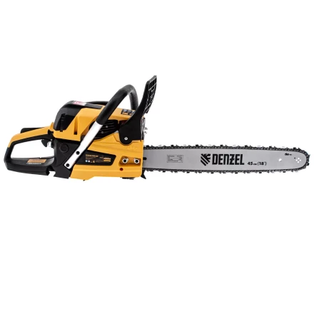 Пила цепная бензиновая Denzel DS-5218, шина 45 см, 52 см3, 3 л.с, шаг 0,325, паз 1,5 мм, 72 звена 95237 купить в Перми