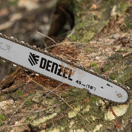 Пила цепная бензиновая Denzel DS-5218, шина 45 см, 52 см3, 3 л.с, шаг 0,325, паз 1,5 мм, 72 звена 95237 купить в Перми