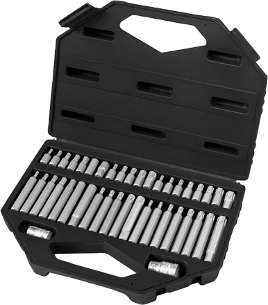 Набор бит HEX, TORX, SPLINE, хвостовик-шестигранник 1/2&quot;,CrV, 42шт  STELS 11318 купить в Перми