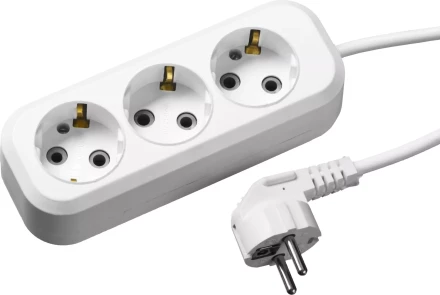 Удлинитель СИБИН электрический, ПВС сечение 0,75кв мм, 3 гнезда, макс мощн 2200Вт, 3м, заземление 55034-3 купить в Перми