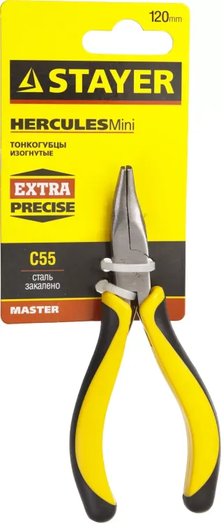 Тонкогубцы STAYER "MASTER" изогнутые "HERCULES" "MINI", 120мм 2218-3_z03 купить в Перми
