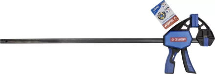 Струбцина ЗУБР&quot;ПРОФЕССИОНАЛ&quot;ручная пистолетная, корпус нейлон,армир фиберглассом,двухкомп ручки,метал рейка,600/790мм,150кгс 32243-60 купить в Перми