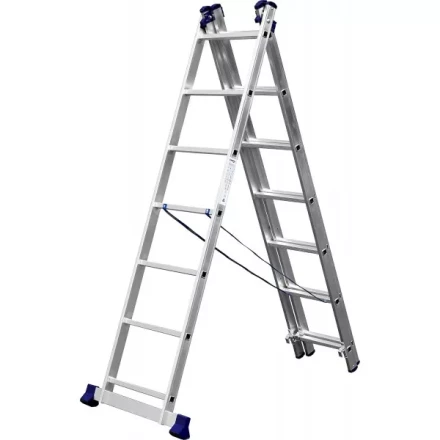 Лестница СИБИН универсальная, трехсекционная со стабилизатором, 7 ступеней 38833-07 купить в Перми