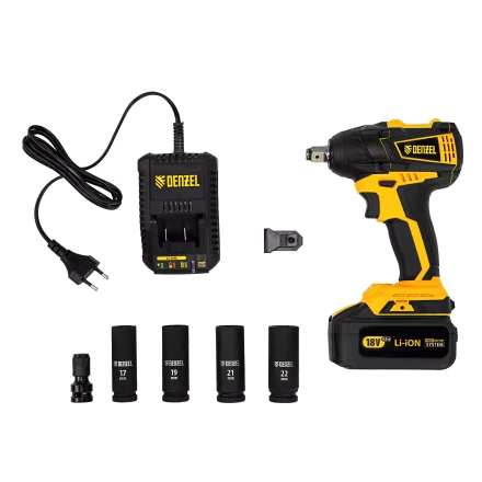 Гайковерт ударный аккумуляторный бесщет CIW-IB-300, Li-ion, 18В, 300Нм// Denzel 26501 купить в Перми