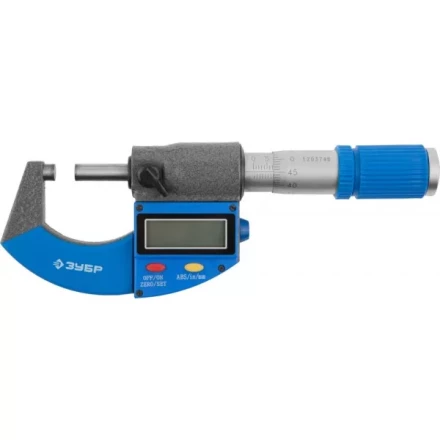 Микрометр ЗУБР &quot;ЭКСПЕРТ&quot; гладкий цифровой, МКЦ 25, диапазон 0-25мм, шаг измерения 0,001мм 34482-25_z01 купить в Перми