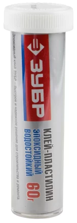 Клей-пластилин ЗУБР эпоксидный водостойкий, на блистере, 60 г 41958 купить в Перми