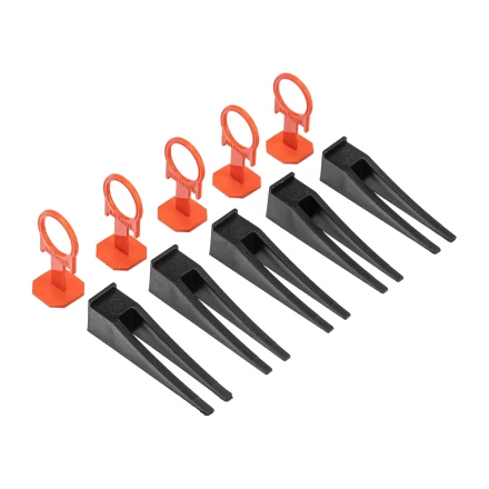 Комплект зажим + клин для системы выравнивания плитки СВП Кольцо, 50/50 шт. в ведре Сибртех 88112 купить в Перми